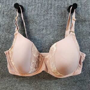 Soma Bra Womens 38DDD Beige Embraceable Perfect Coverage Lace T-Shirt Underwire